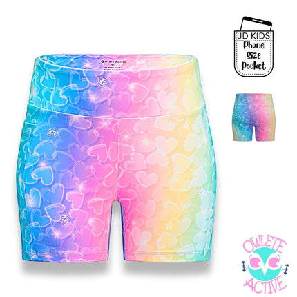 owlete active - rainbow explosion gym shorts