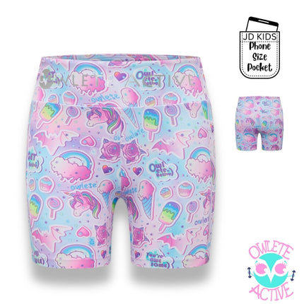 owlete active new unicorn gym shorts