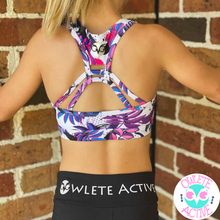 owlete active kids activewear for girls who love gymnastics crop tops and super cute strap detailing