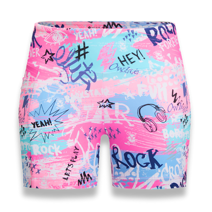 owlete active rock star gym shorts with pocket for girls