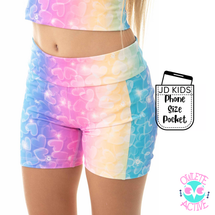 owlete active - rainbow explosion gym shorts