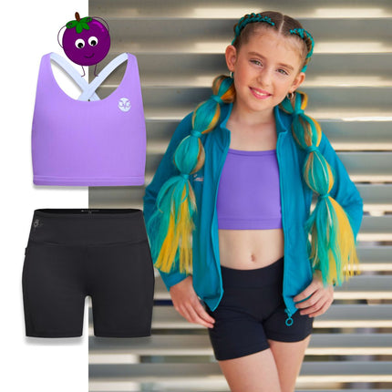 owlete active black shorts with stand out decals diabetes friendly pocket high quality squat proof for kids