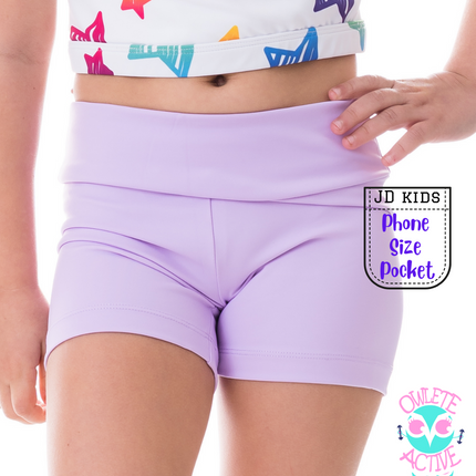owlete active lilac gym shorts
