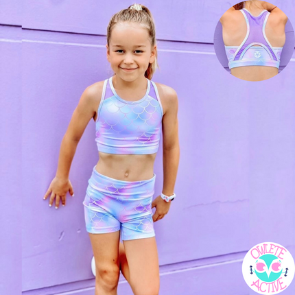 owlete active - mermaid crop top