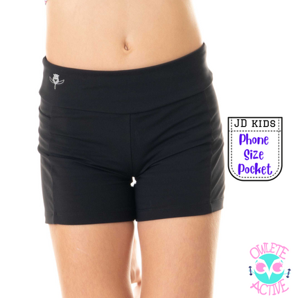 OWLETE ACTIVE BLACK GYM SHORTS FOR DANCING CHEER LEADING SQUAD RUNNING GYMNASTICS very comfortable fit and squat proof fabric