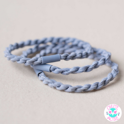 owlete active light blue twisted hair elastic for uncontrollable hair strong stretchy reliable hair accessories